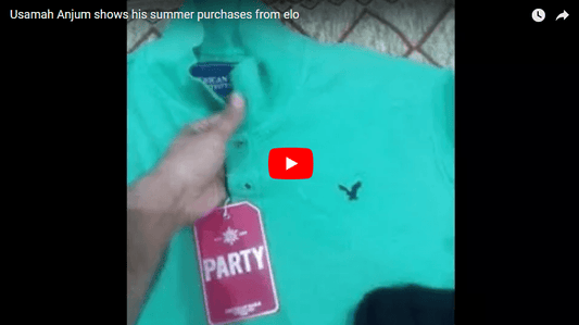 Usamah Anjum shows his summer purchases from elo