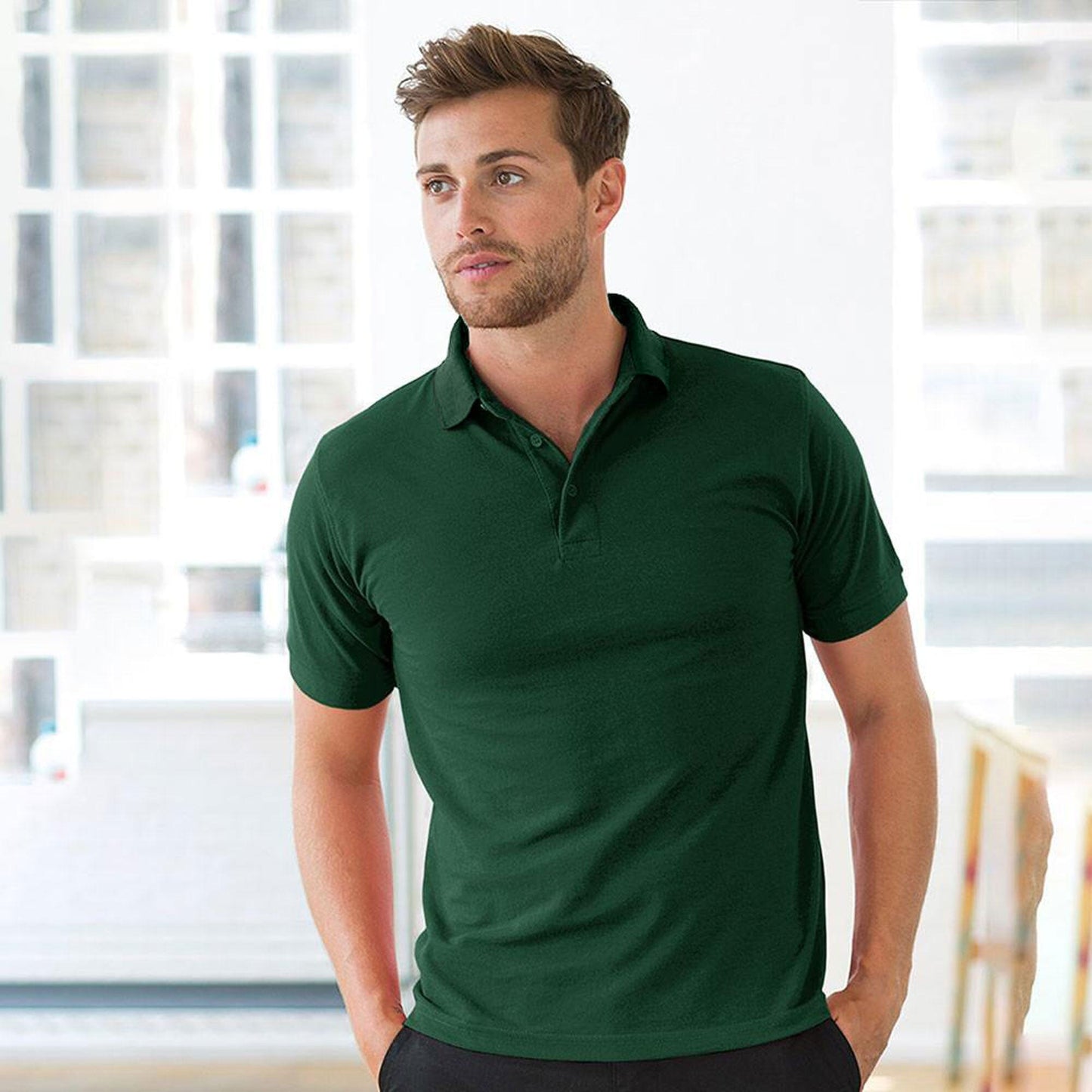 Men's Minor Fault Polo Shirt Minor Fault Image Bottle Green S 