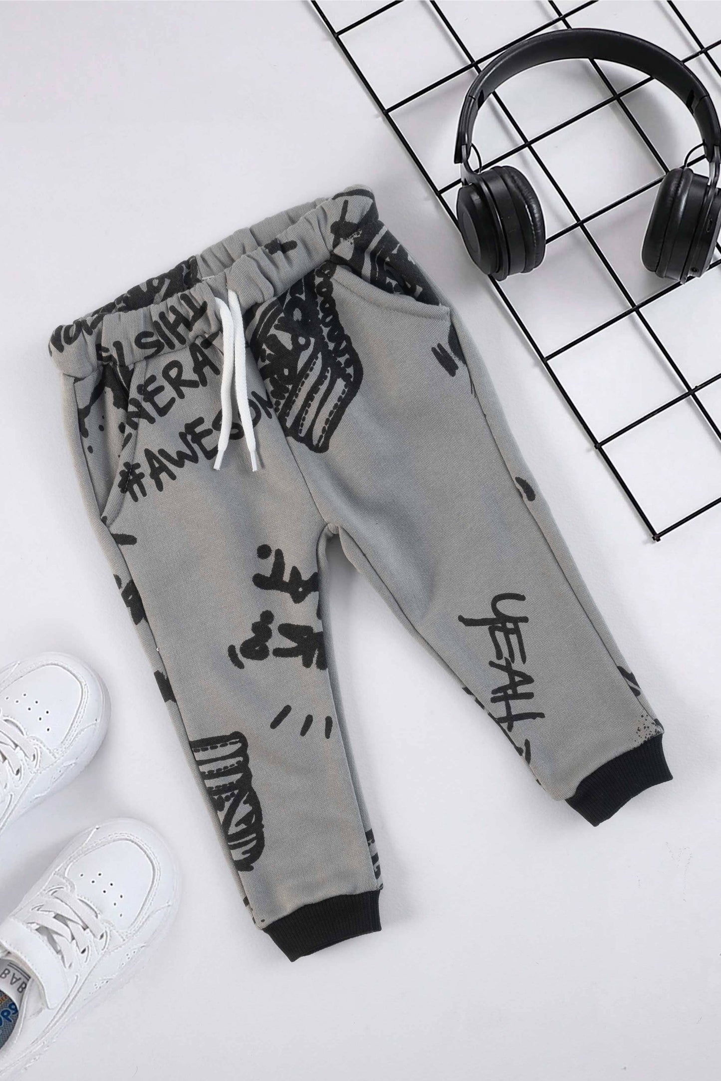 Lefties Boy's Yeah Bro Awesome Printed Fleece Jogger Pants Boy's Sweat Pants SNR 