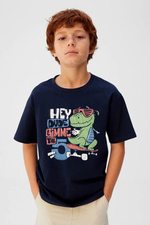 Dudy Kid's Dude Gimme Printed Tee Shirt Kid's Tee Shirt SZK Navy 2-3 Years 