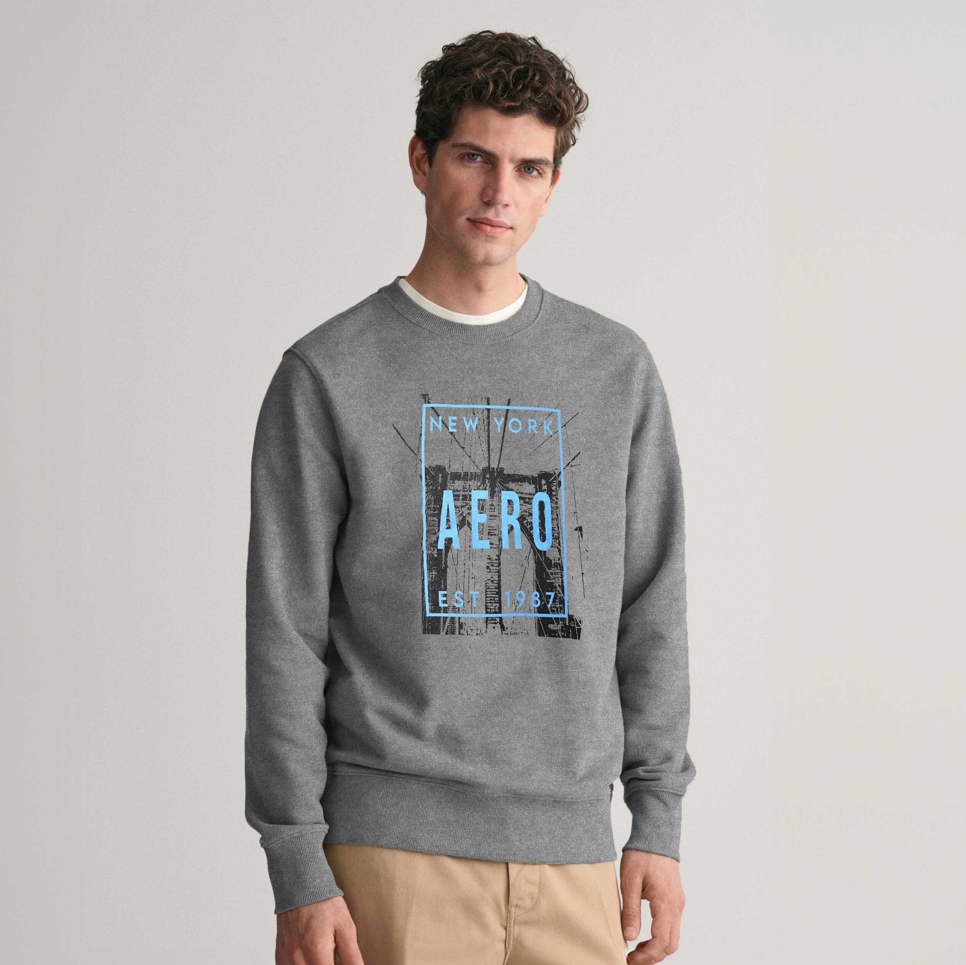 L.A.T Men's NewYork Aero Printed Fleece Sweat Shirt