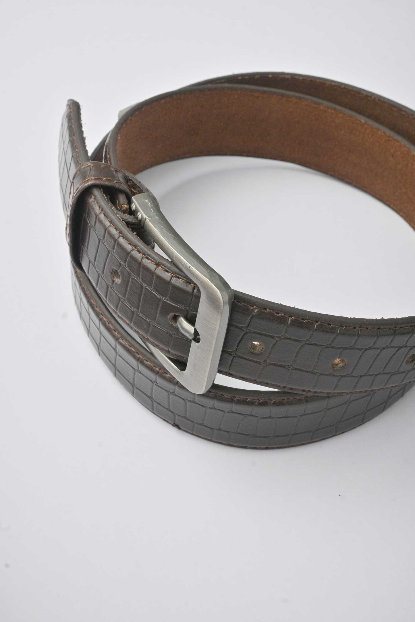 Men's Crocodile Texture Classic Leather Belt Men's Belt LNL 