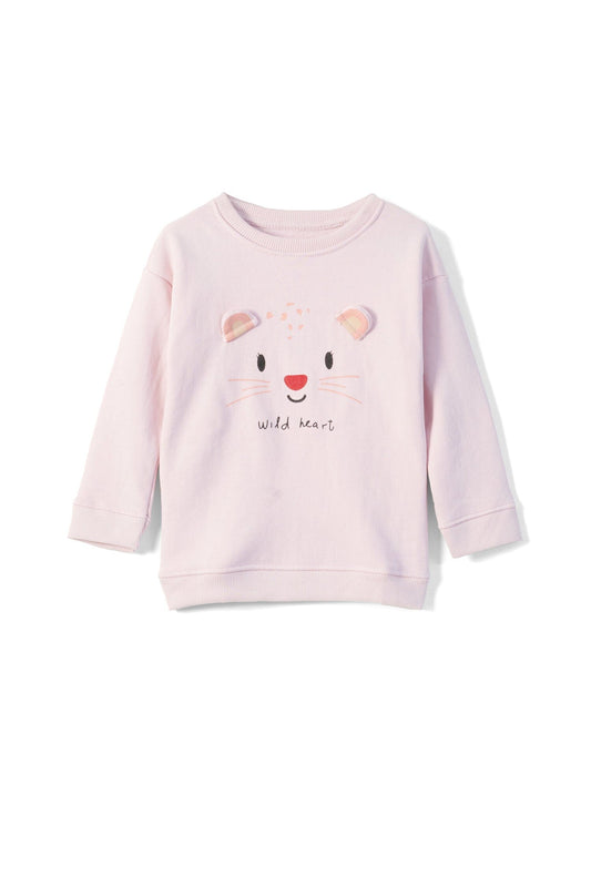 MNG Kid's Wild Heart Printed Sweat Shirt Kid's Sweat Shirt Salman Rahim Pink 6-9 Months 