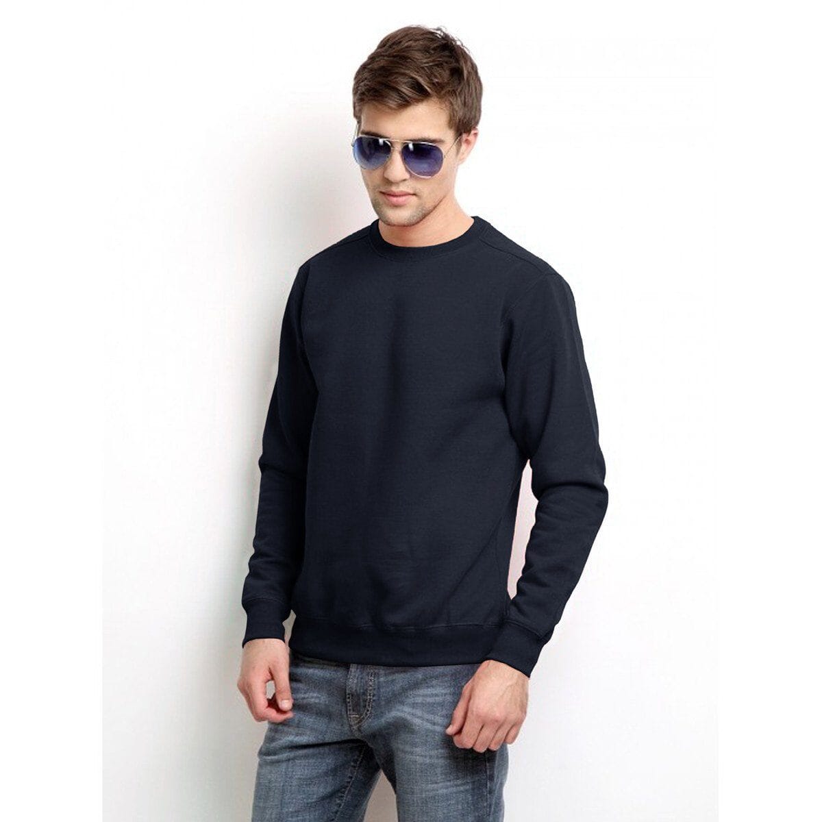 Men's Solid Design Classic Fleece Sweat Shirt Men's Sweat Shirt Image 