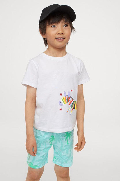 Polo Republica Boy's Colorful Zebra Printed Tee Shirt