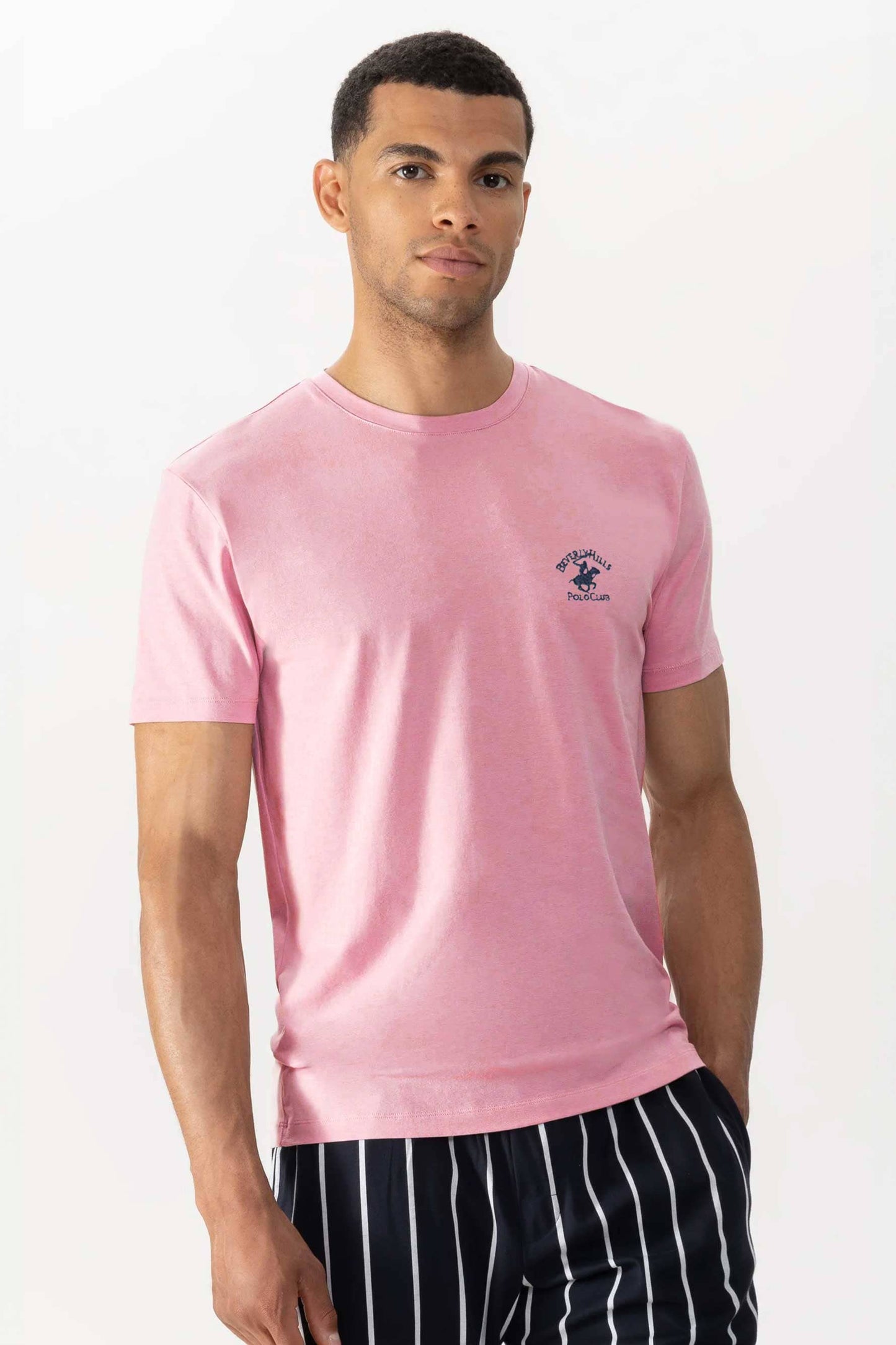 Beverly Hills Men's Polo Club Embroidered Crew Neck Tee Shirt