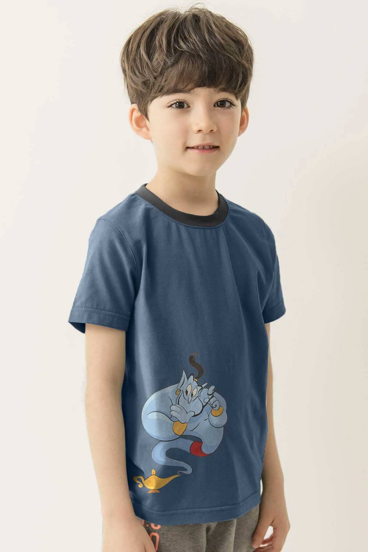 Polo Republica Kid's Genie Printed Contrast Neck Tee Shirt