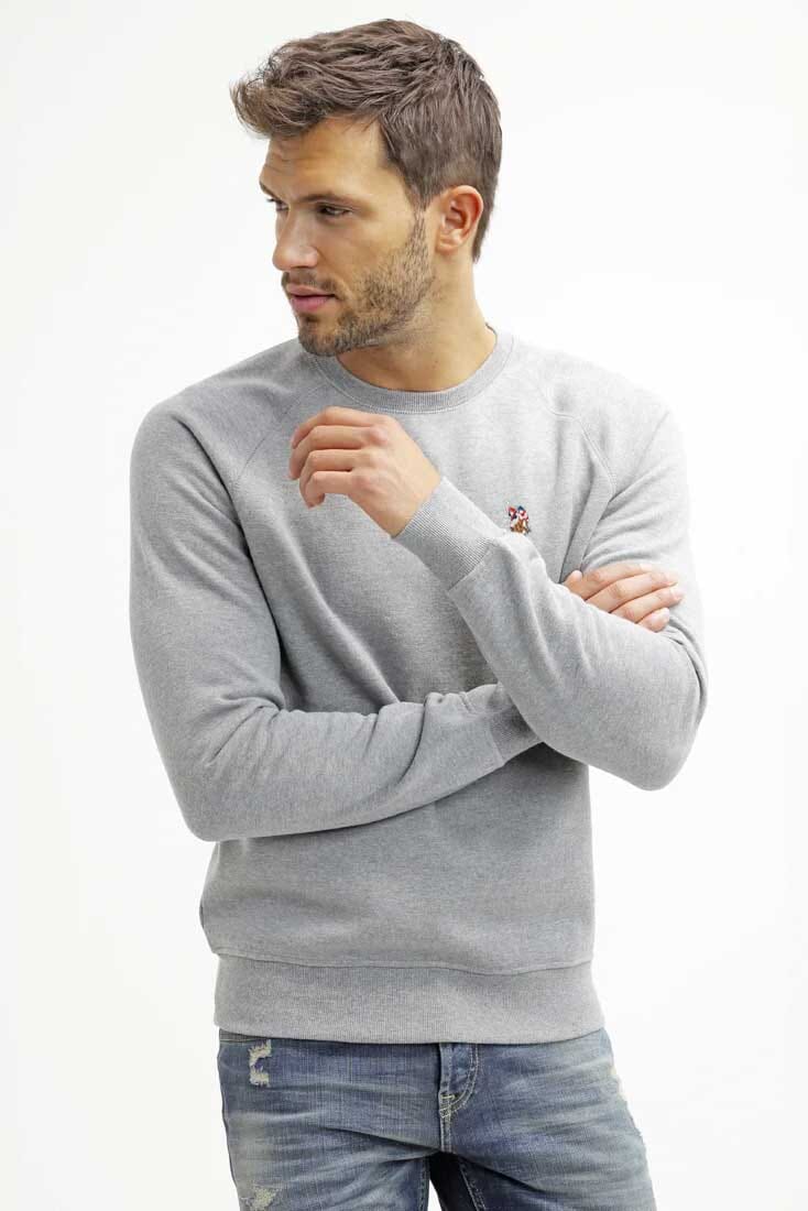 USPA Men's Raglan Logo Embroidered Fleece Sweat Shirt Men's Sweat Shirt Fiza 