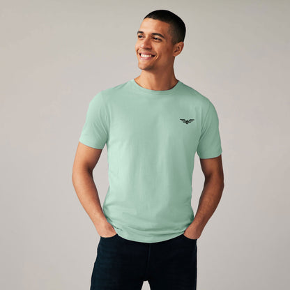 Eternity Men's Logo Embroidered Crew Neck Classic Tee Shirt Men's Tee Shirt ETY Light Turquoise S 