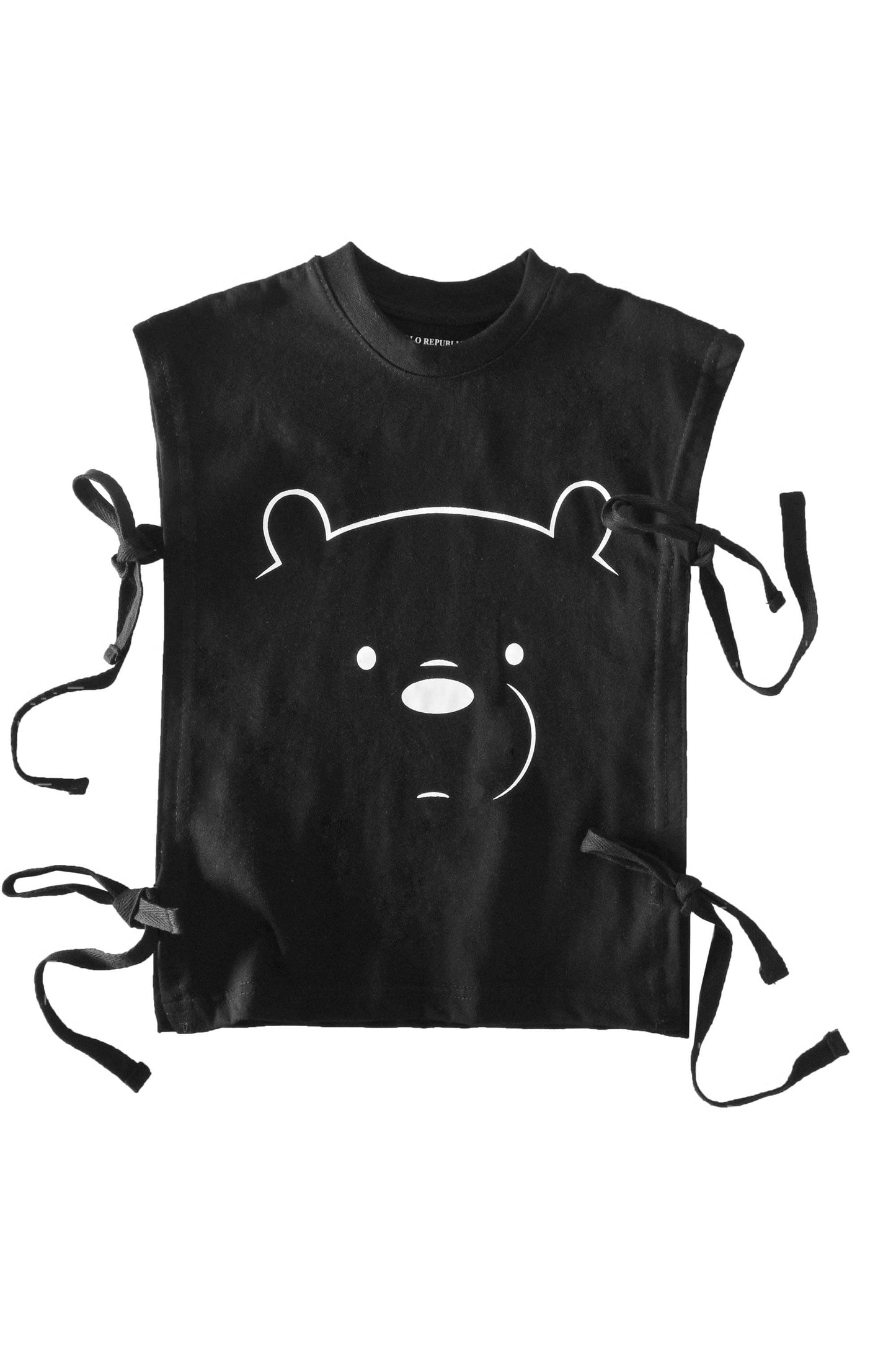 Polo Republica Kid's Bow Side Panel Printed Tank Top Kid's Tee Shirt Polo Republica Black 2-3 Years 