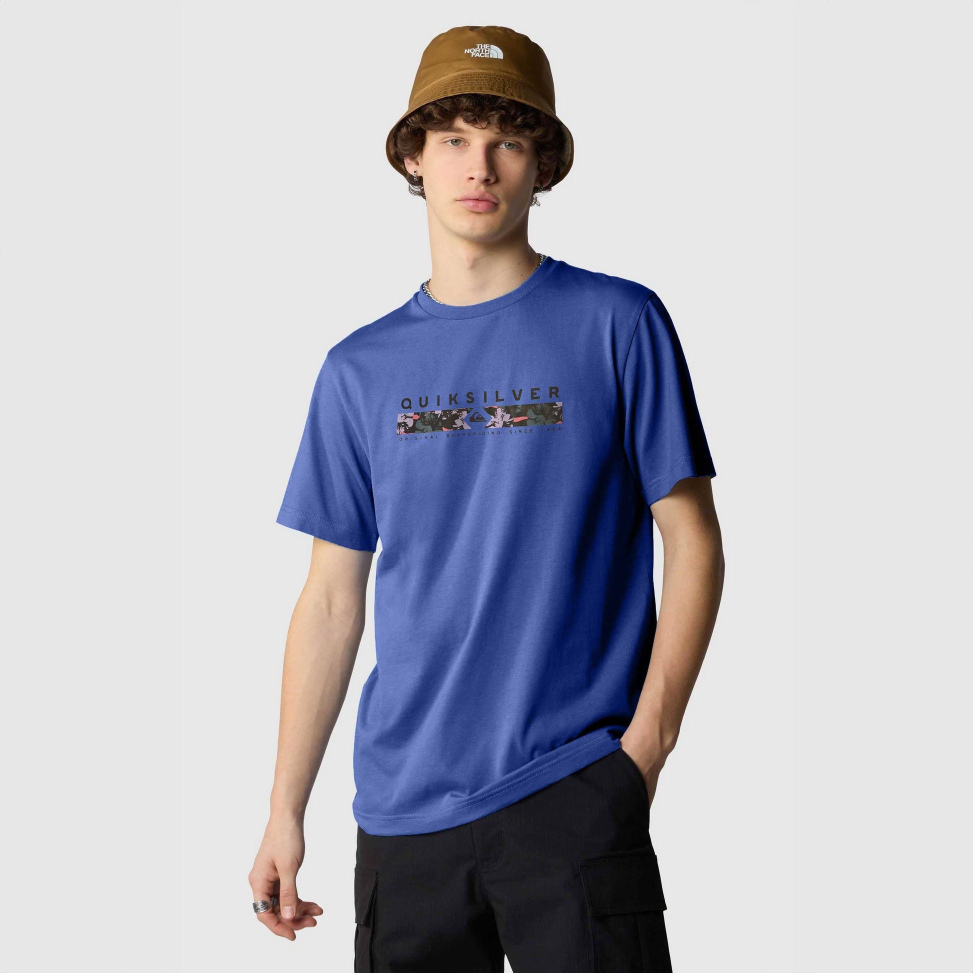 Men's Quik Silver Printed Crew Neck Tee Shirt Men's Tee Shirt SZK Royal S 