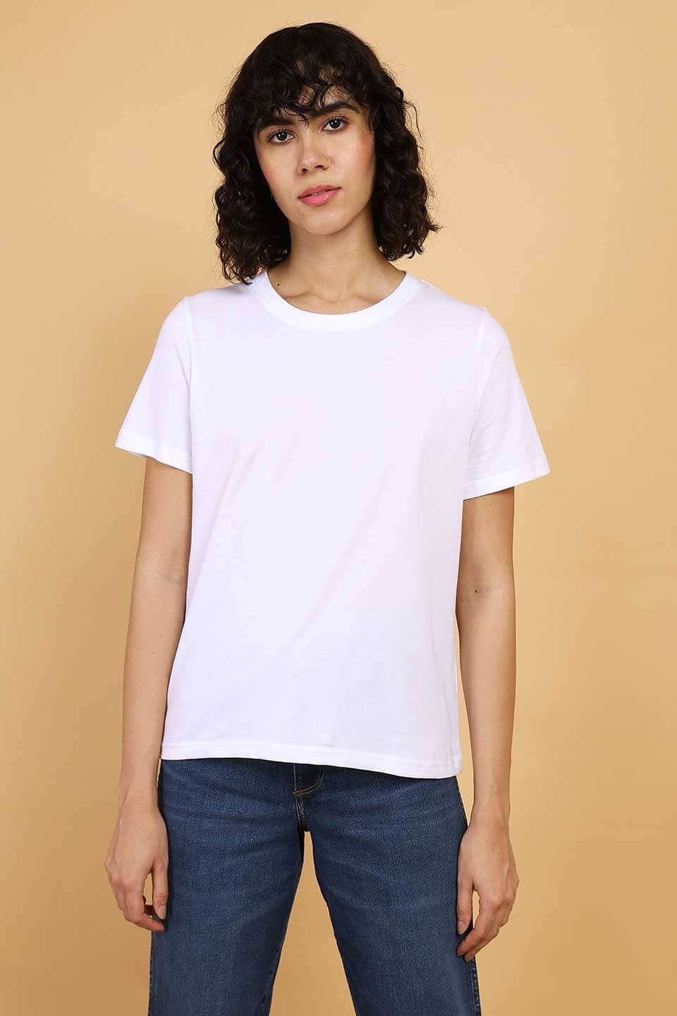 BYD Women's Short-Sleeve Tee with Feminine Cut Neck: Pure BCI Combed Cotton Women's Tee Shirt Image 