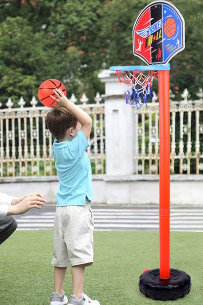 Kid's Portable Basketball Toy Set with Stand Ball & Pump