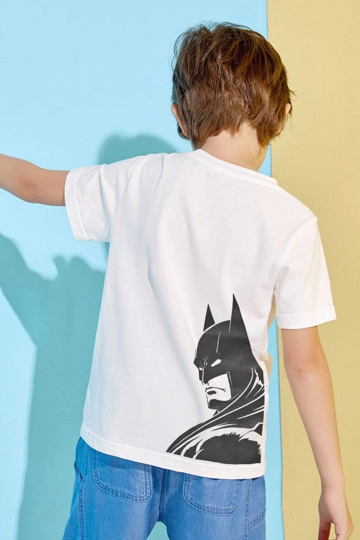 Polo Republica Boy's Batman Back Printed Tee Shirt