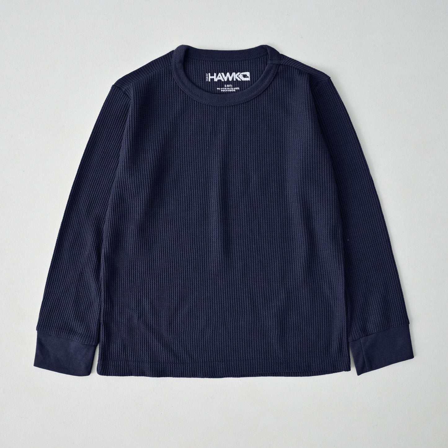 TH Boy's Waffle Knit Long Sleeve Tee Shirt Boy's Tee Shirt TAHIR SIDDIQUI ( SALE BASIS ) Navy 2T 