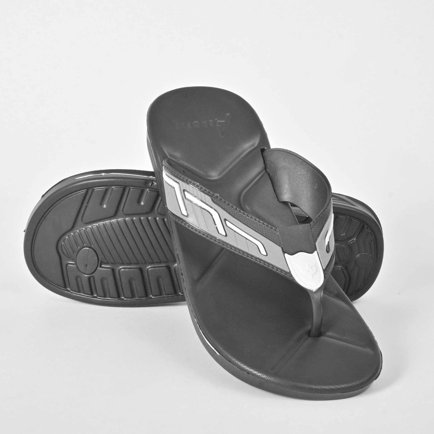 Aerofit Men's Contrast Design Flip Flop Slippers Men's Shoes SNAN Traders Black & Grey EUR 39 