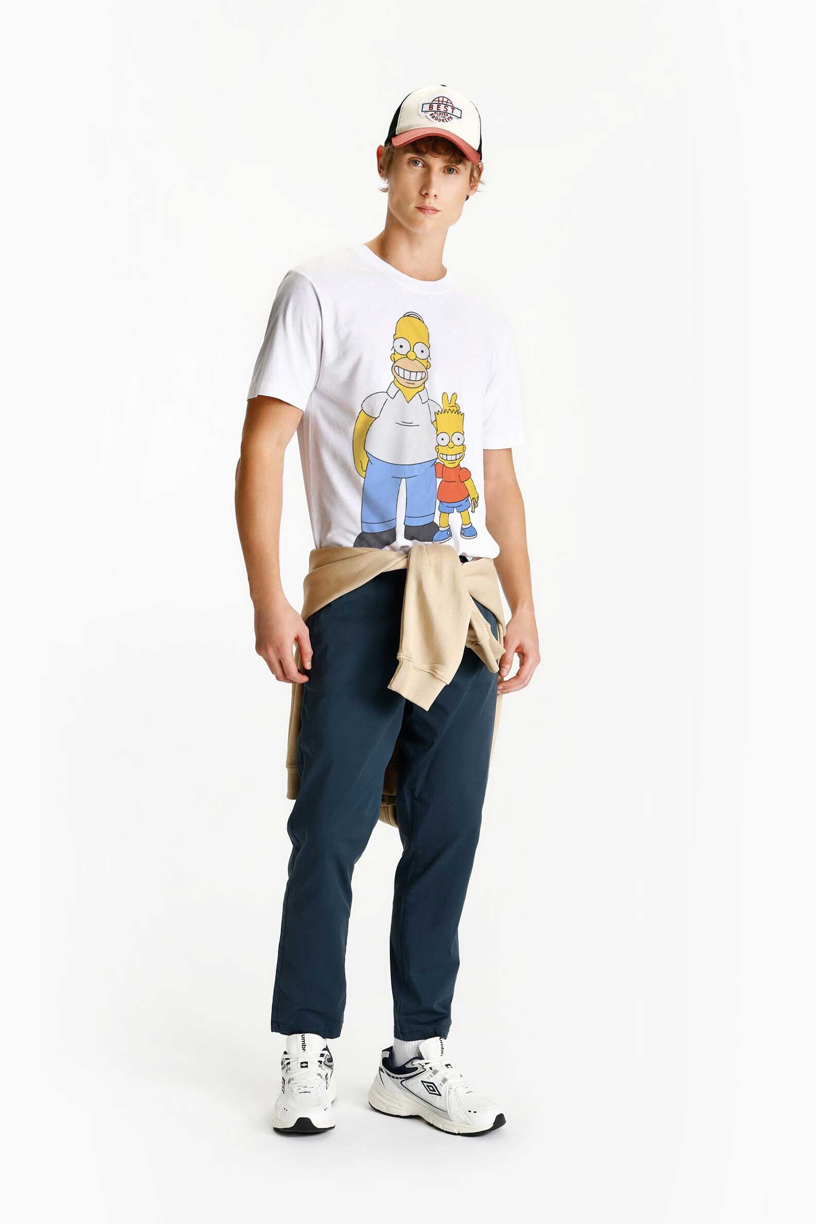 Lefties Men's The Simpsons Printed Short Sleeves Crew Neck Tee Shirt