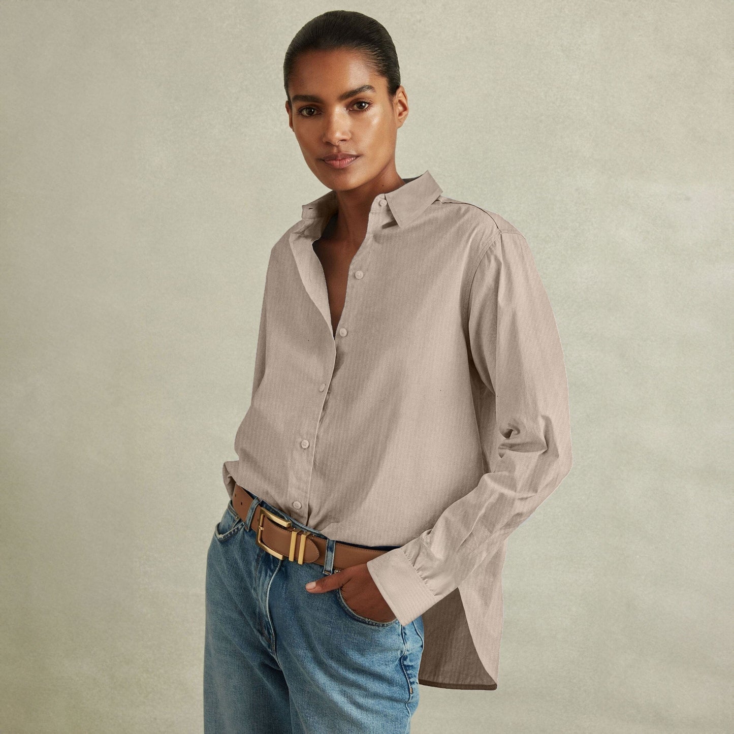 East West Women's Casual Shirt Women's Casual Top East West Khaki XS 