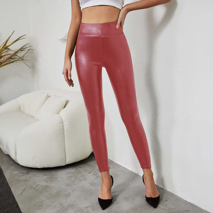 OL Women's Skinny Fit Faux Leather Pants Women's Leather Pants HAS Apparel Red S 