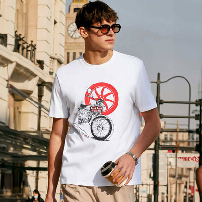 Polo Republica Men's PakWheels CG 125 Printed Crew Neck Tee Shirt Men's Tee Shirt Polo Republica White S 