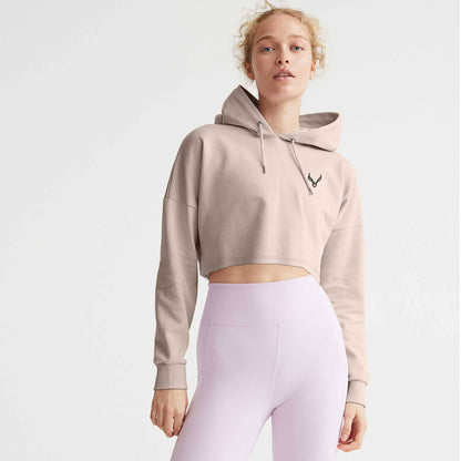 Polo Athletica Women's Hooded Activewear Terry Crop Top Women's Pullover Hoodie Polo Republica 