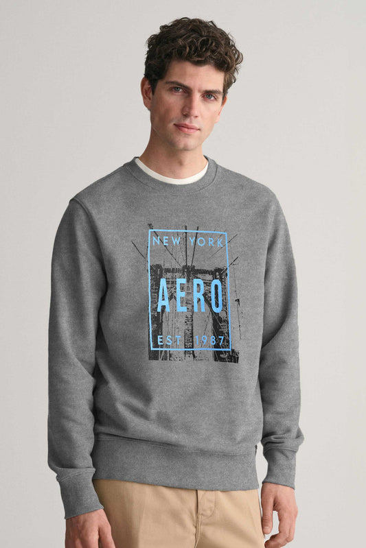 L.A.T Men's NewYork Aero Printed Fleece Sweat Shirt