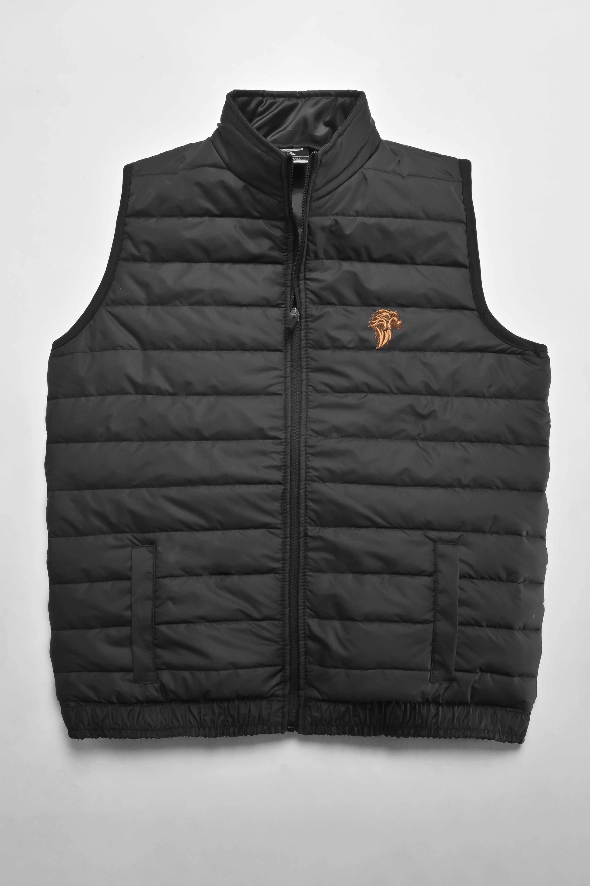 Burnt Soul Men's Lion Logo Embroidered Body Warmer Puffer Gilet Men's Gilet IBT 