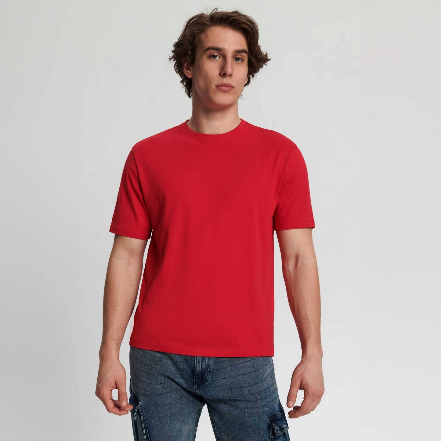 Polo Republica Men's Essentials Basic Crew Neck Tee Shirt Men's Tee Shirt Polo Republica Red S 