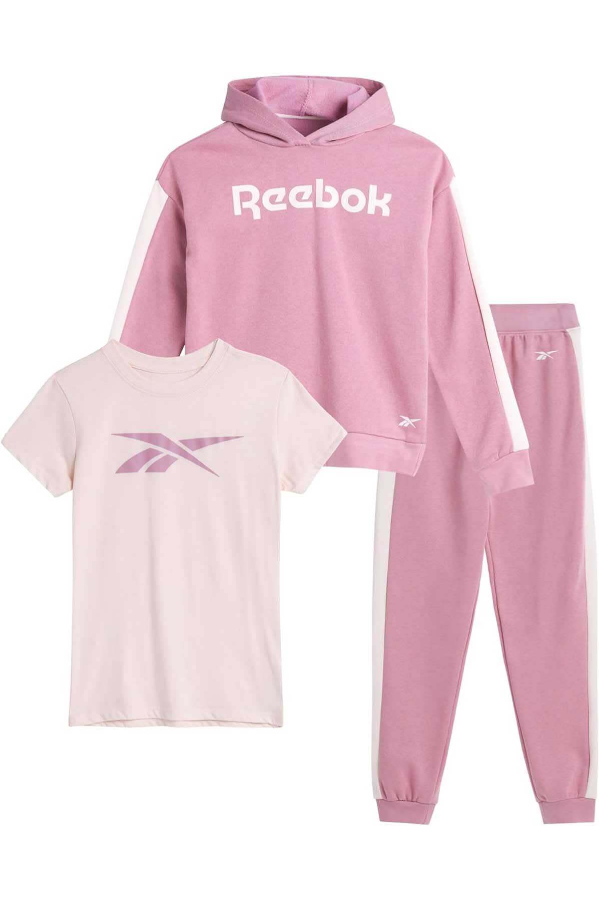 Reebok Kids' Contrast Design Sweat suit Set-3 Pcs