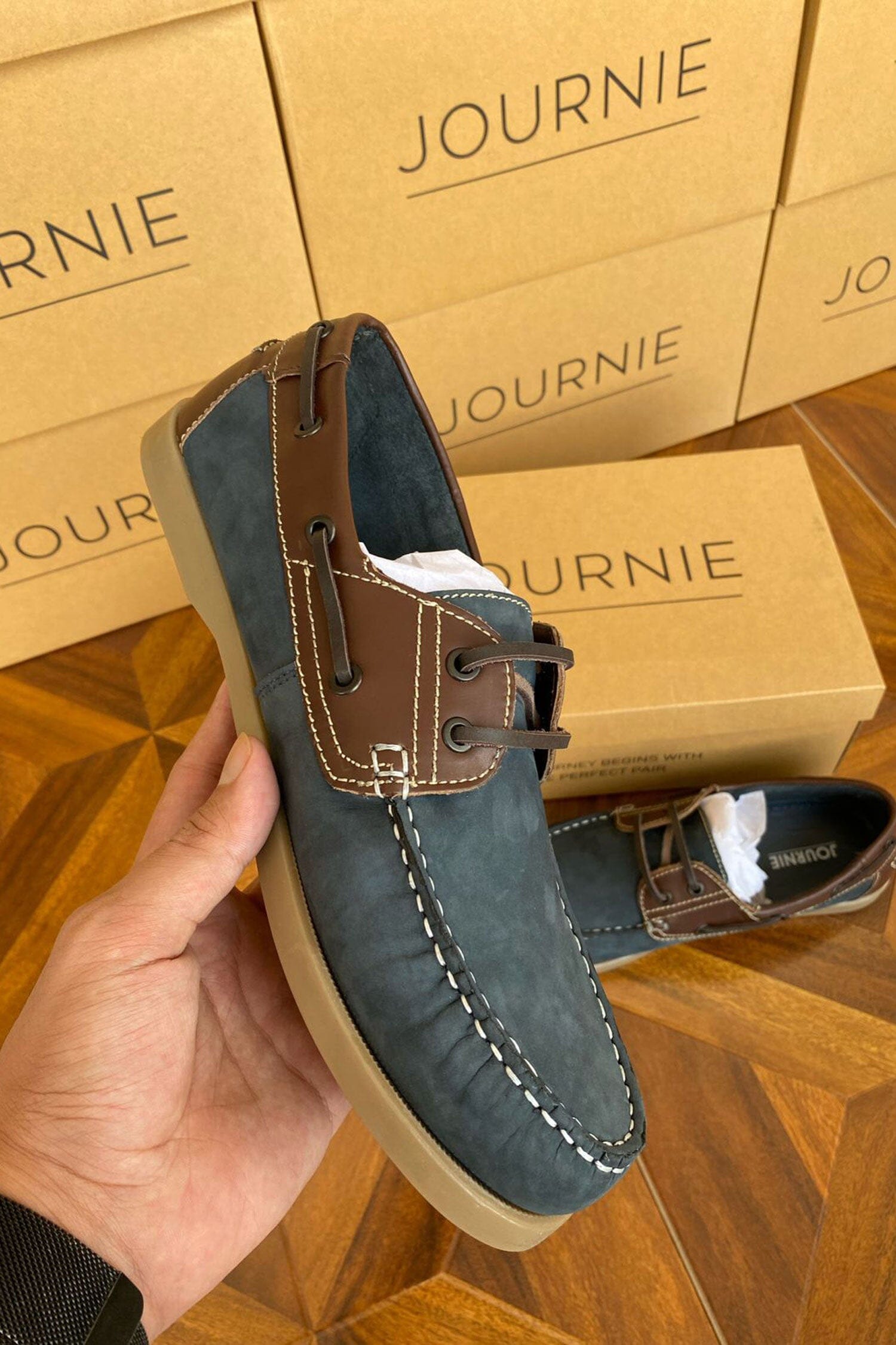 Journie Men's Comfortable Leather Boat Shoes Men's Shoes Shafi Pvt. Limited 