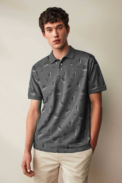 A&H Men's Printed Design Classic Polo Shirt Men's Polo Shirt SZK 