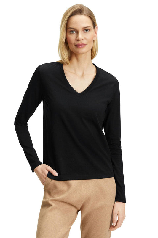 BYD Elegance: Women's Full-Sleeve V Neck 100% Combed Cotton Tee Women's Tee Shirt Image Garments (Pvt.) Ltd. 