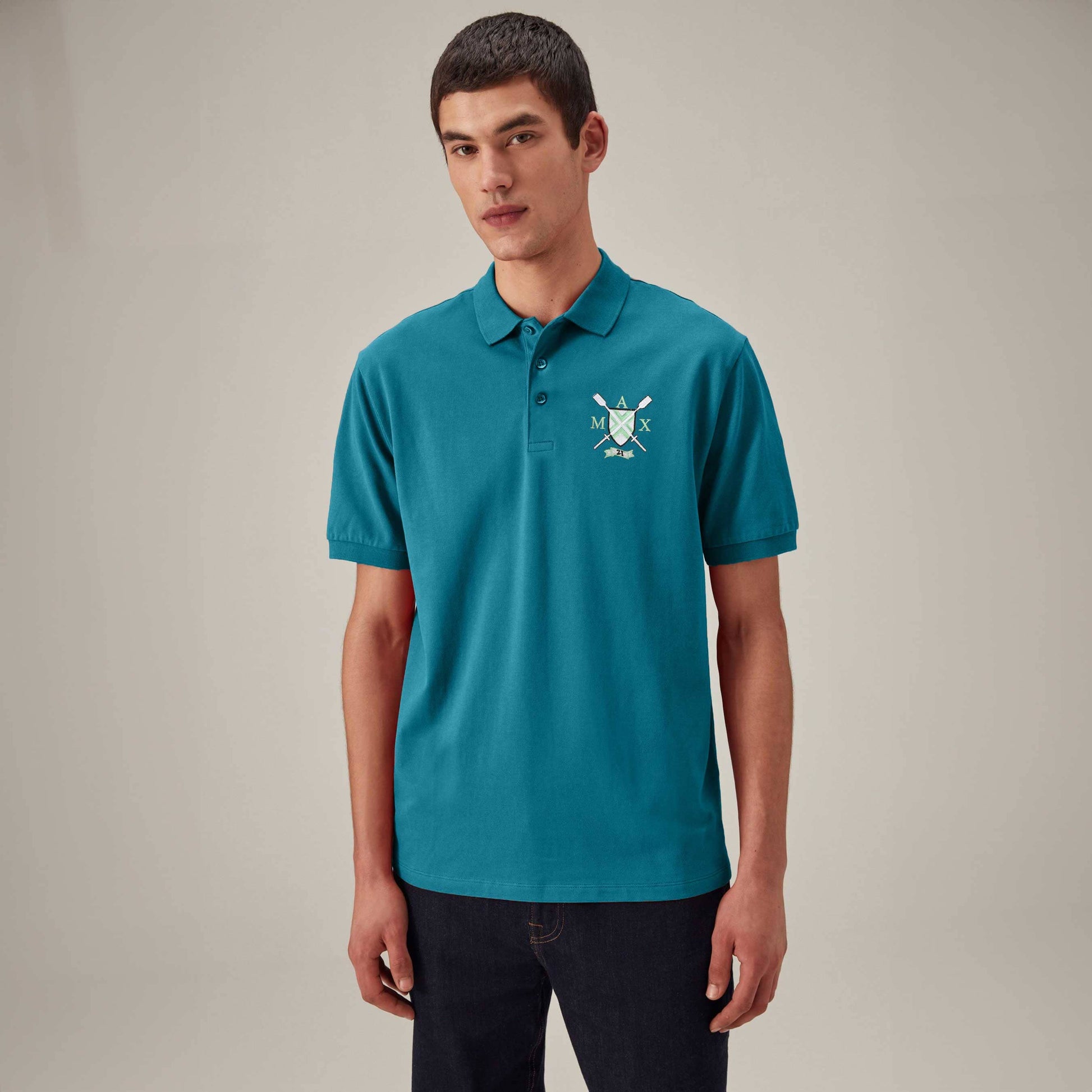 Max 21 Men's Mallets Embroidered Polo Shirt Men's Polo Shirt SZK Teal S 