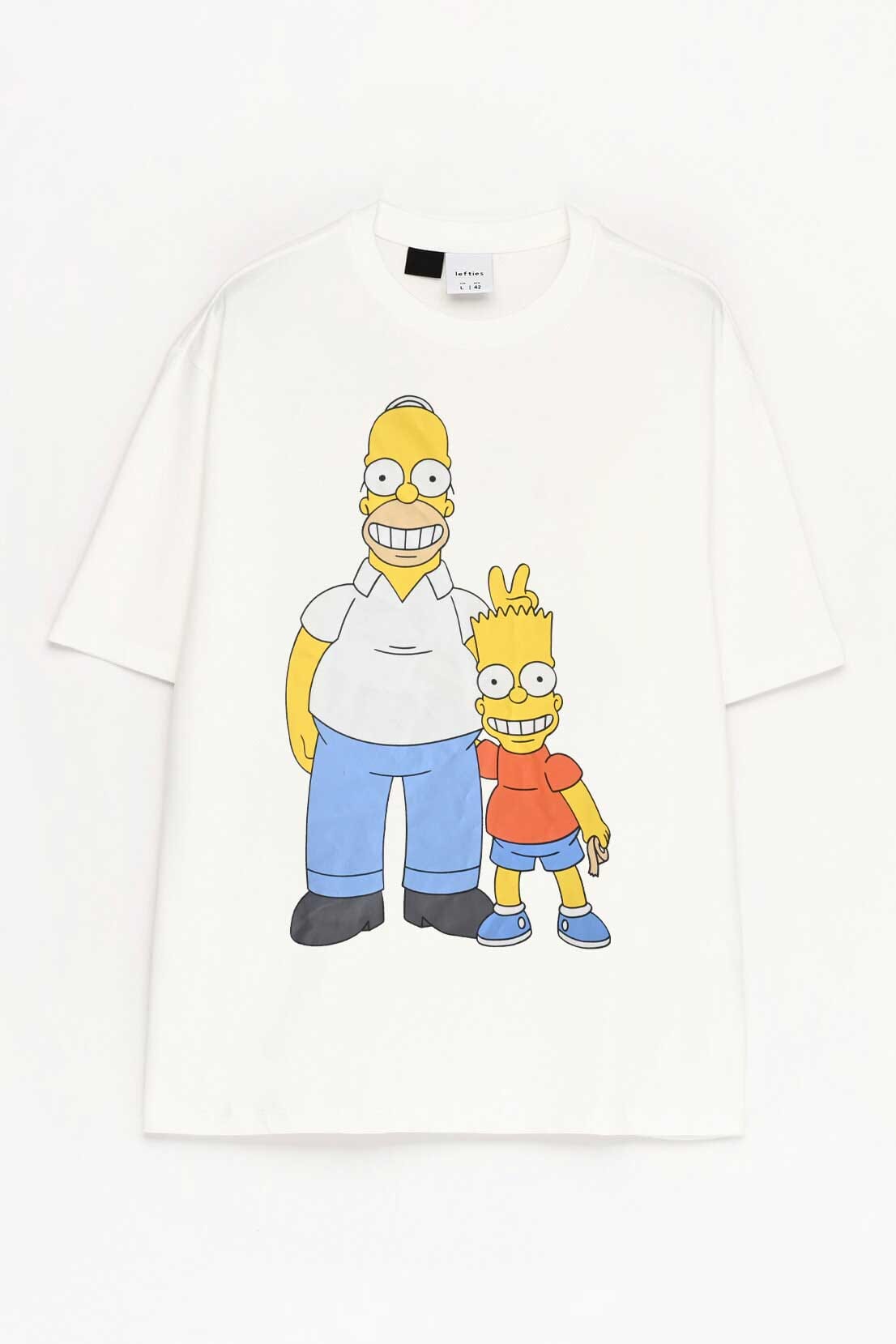 Lefties Men's The Simpsons Printed Short Sleeves Crew Neck Tee Shirt