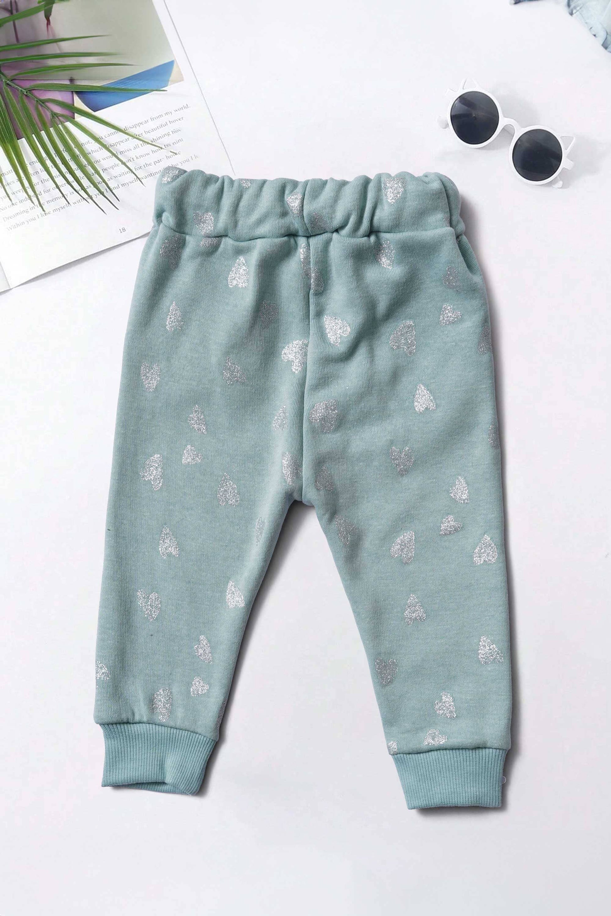 Baby Club Kid's Heart Printed Fleece Jogger Pants Kid's Jogger Pant Salman Rahim 