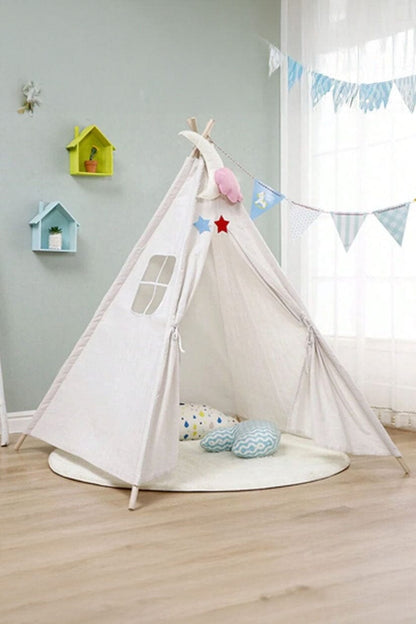 Kids 4 Poles Teepee Play Tent Castle Play Tent Shaoxing Shangqu im&ex Co.,ltd White 