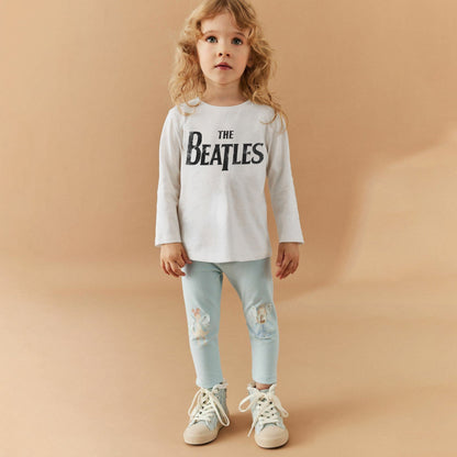 ZR Girl's The Beatles Printed Long Sleeve Tee Shirt Girl's Tee Shirt Yasir Bin Asad White 5 Years 