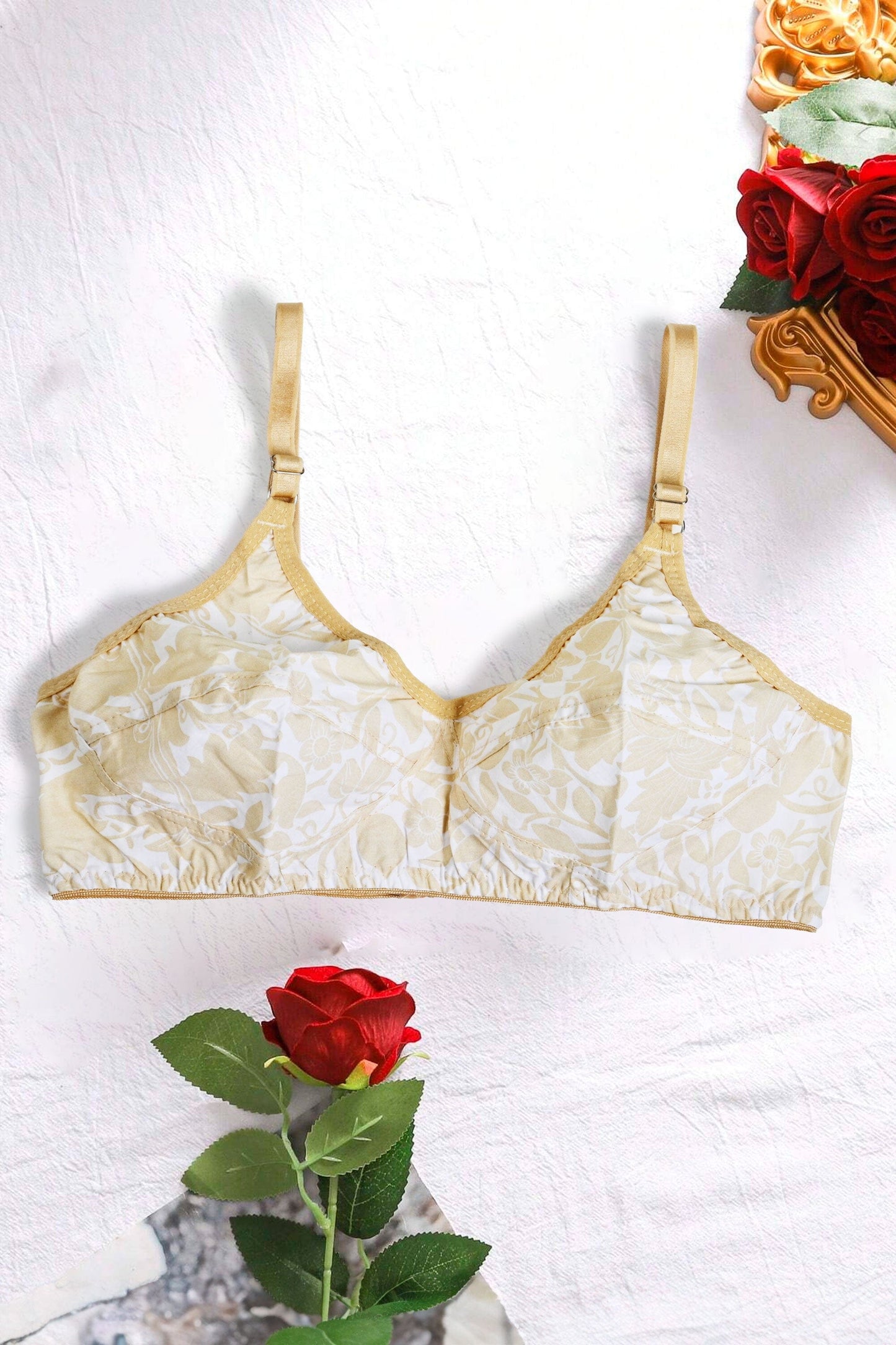 Women's Floral Printed Basic Cotton Bra Women's Lingerie CPKM 