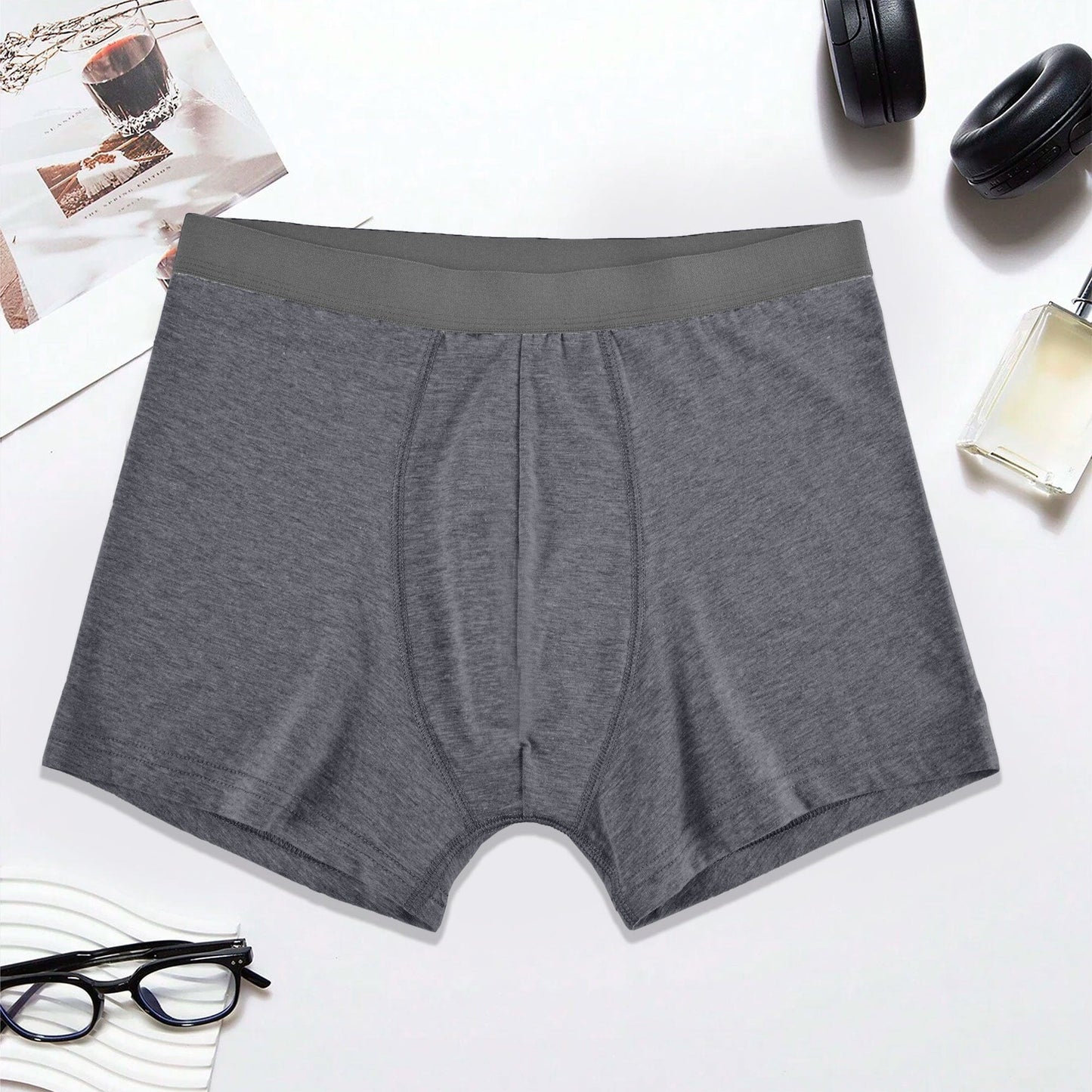 Eternity Men's Breathable Classic Boxer Brief Men's Underwear ETY Grey S 