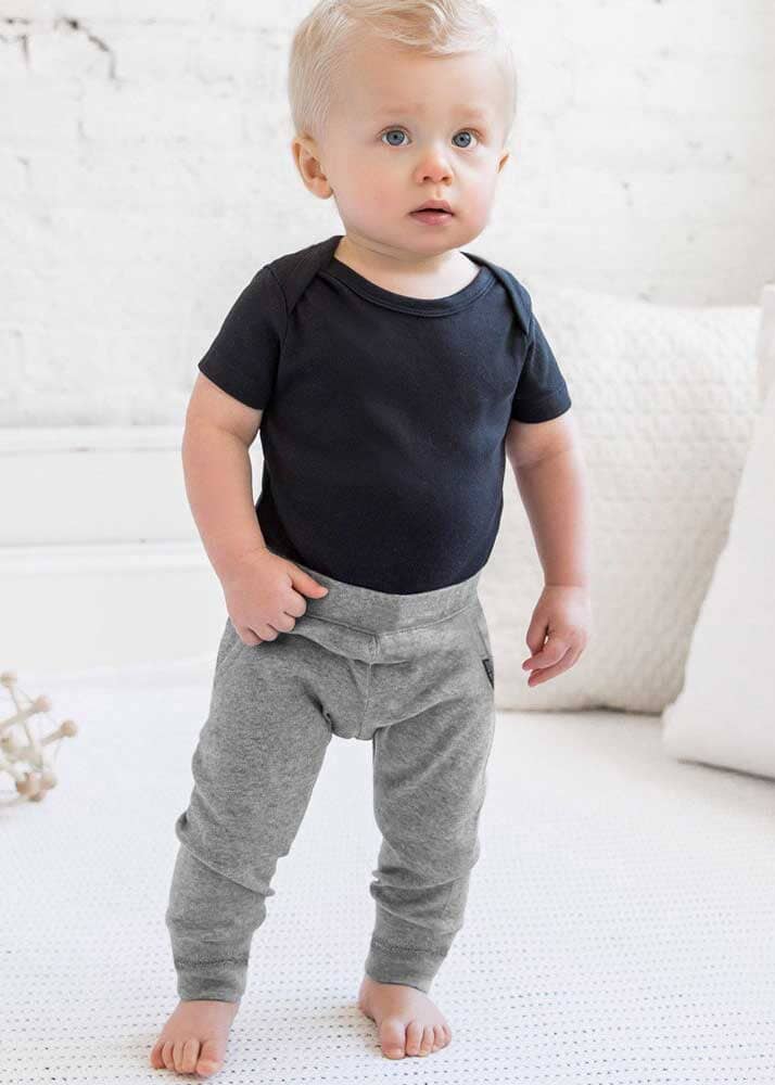 Baby Boy Girl Elastic Waist Pants Casual Trousers Solid Color Long Pants  Bloomer | eBay