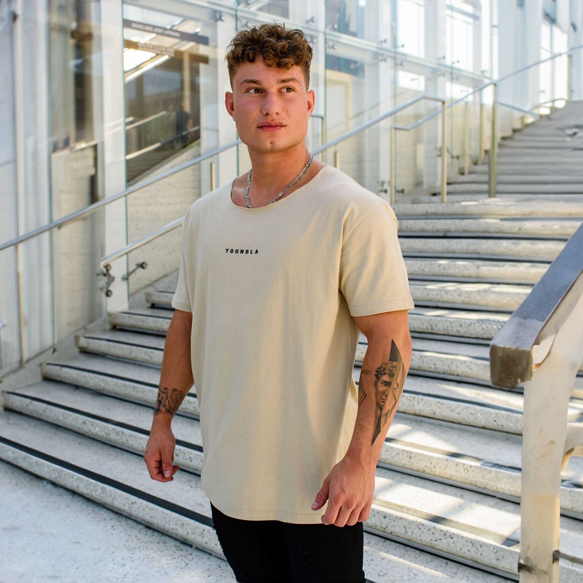 Raw Neck Tee, Men's T Shirts