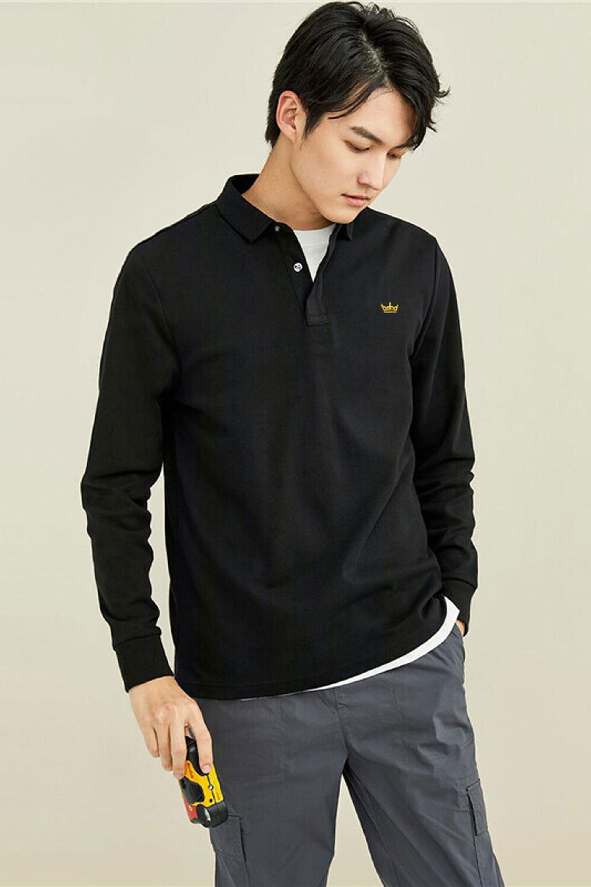 Long sleeve polo embroidery hotsell