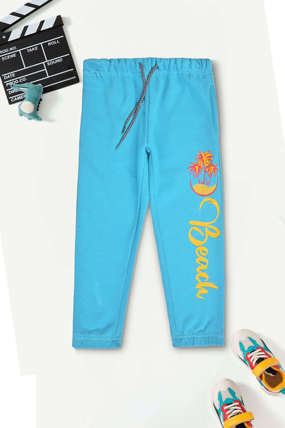 Max 21 Kid's Beach Printed Fleece Jogger Pants Boy's Trousers SZK 