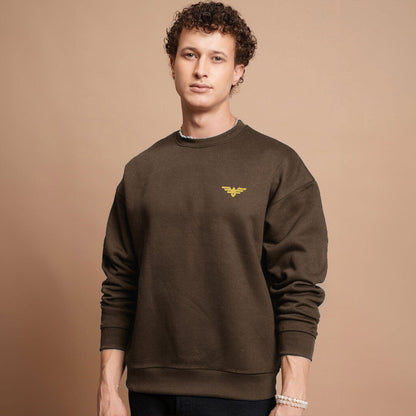 Eternity Premium Men's Logo Embroidered Sweat Shirt Men's Sweat Shirt Eternity (Sale Basis) Chocolate S 