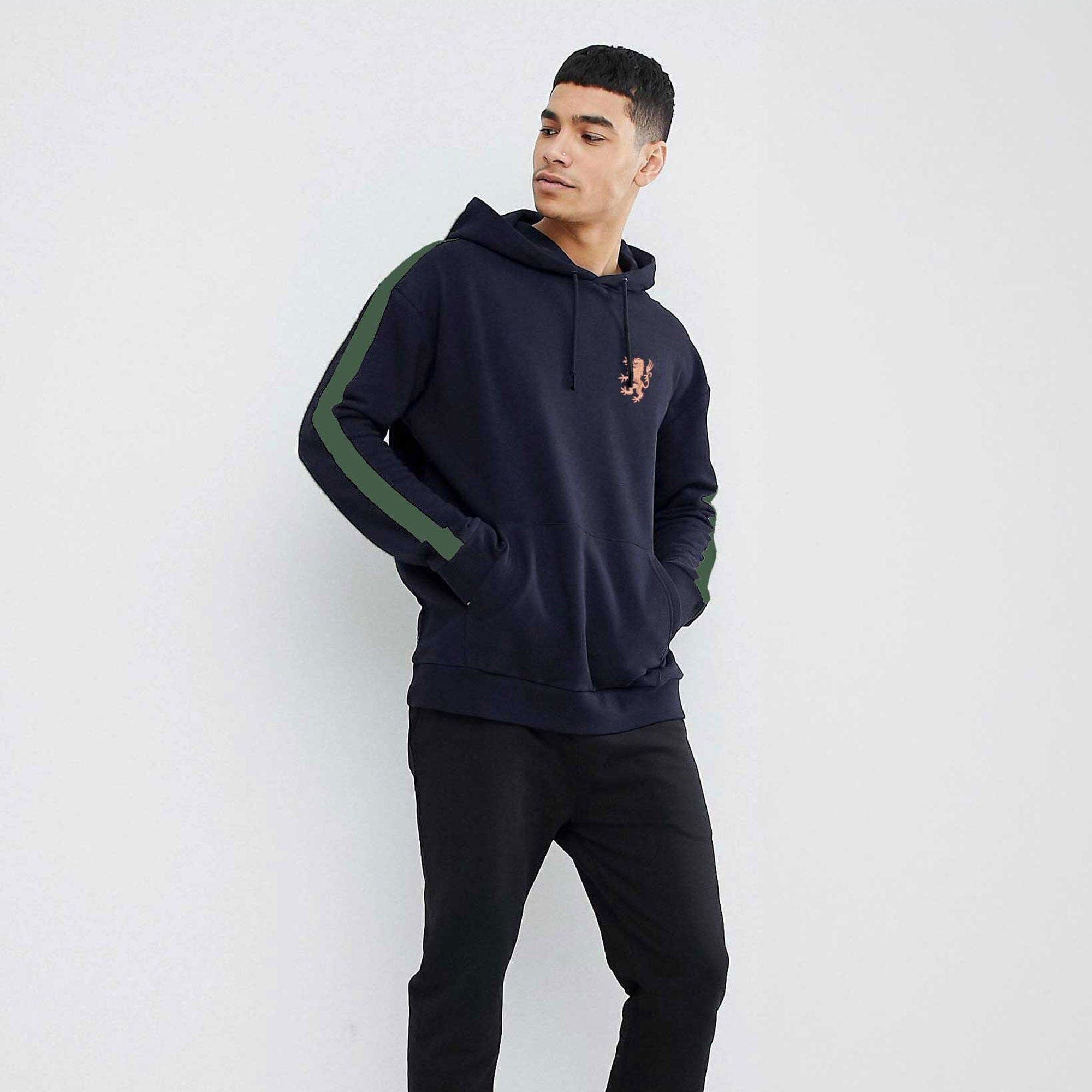 Polo fleece popover hoodie best sale in navy