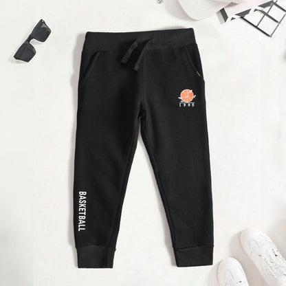 Lei Kid's Basketball 1995 Printed Minor Fault Fleece Jogger Pants Boy's Trousers SNR Black 4 Years 