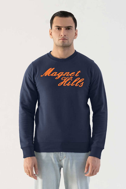 Magnet Hills Men's High Density Logo Terry Sweat Shirt Men's Sweat Shirt Yasir Bin Asad Navy S 