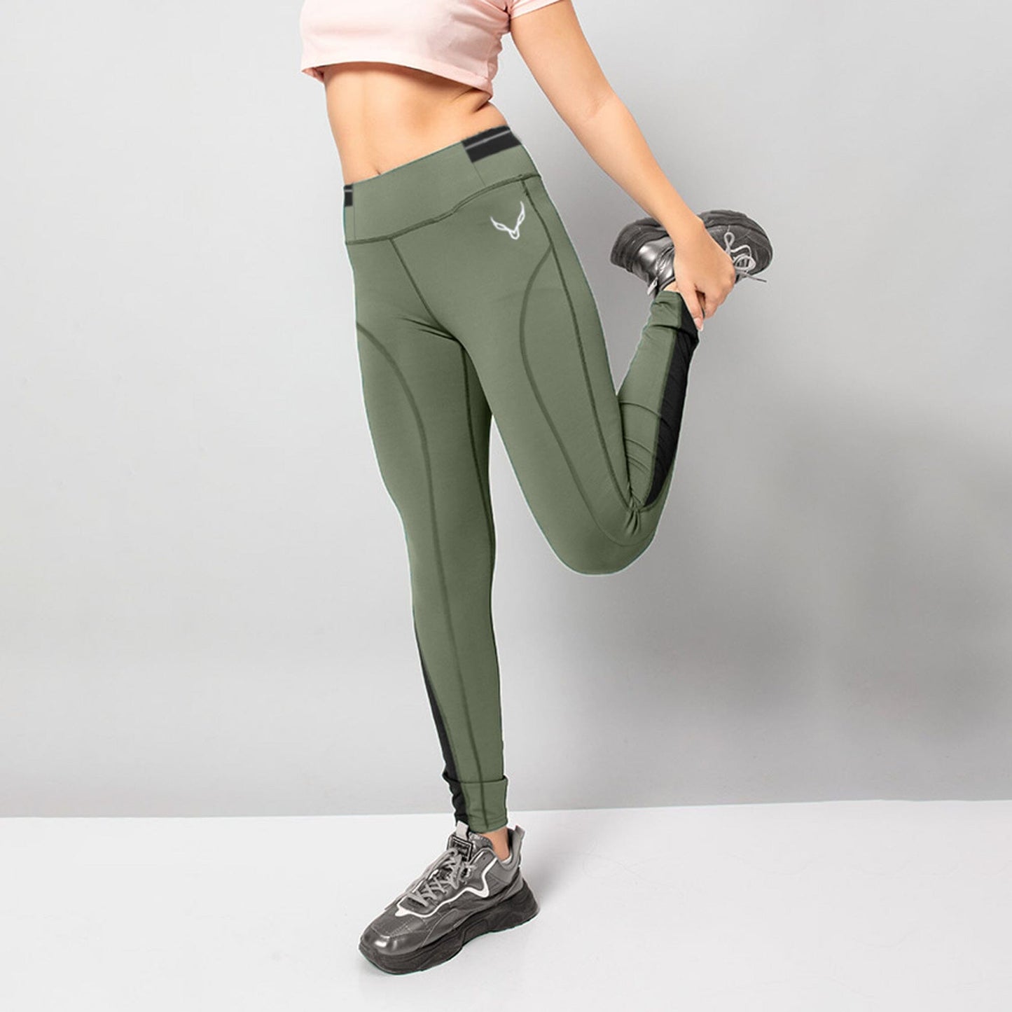 Polo Athletica Women's Contrast Panel Activewear Leggings Women's Leggings Polo Republica Olive XS 