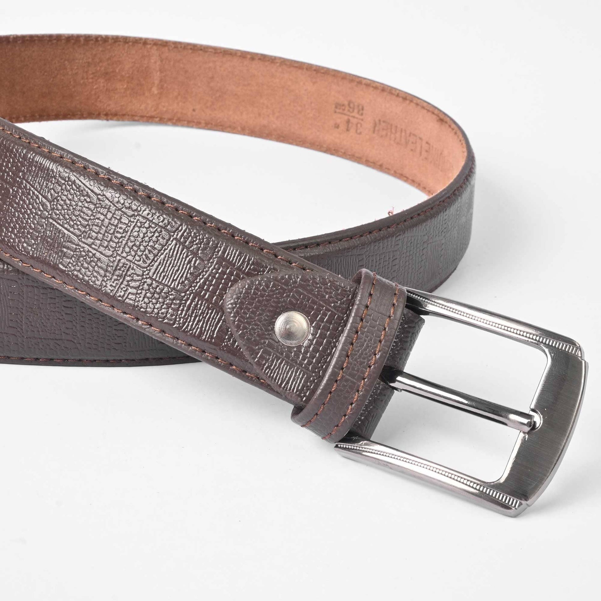 L&L Men's Corozal Texture Design Leather Belt Men's Belt LNL 