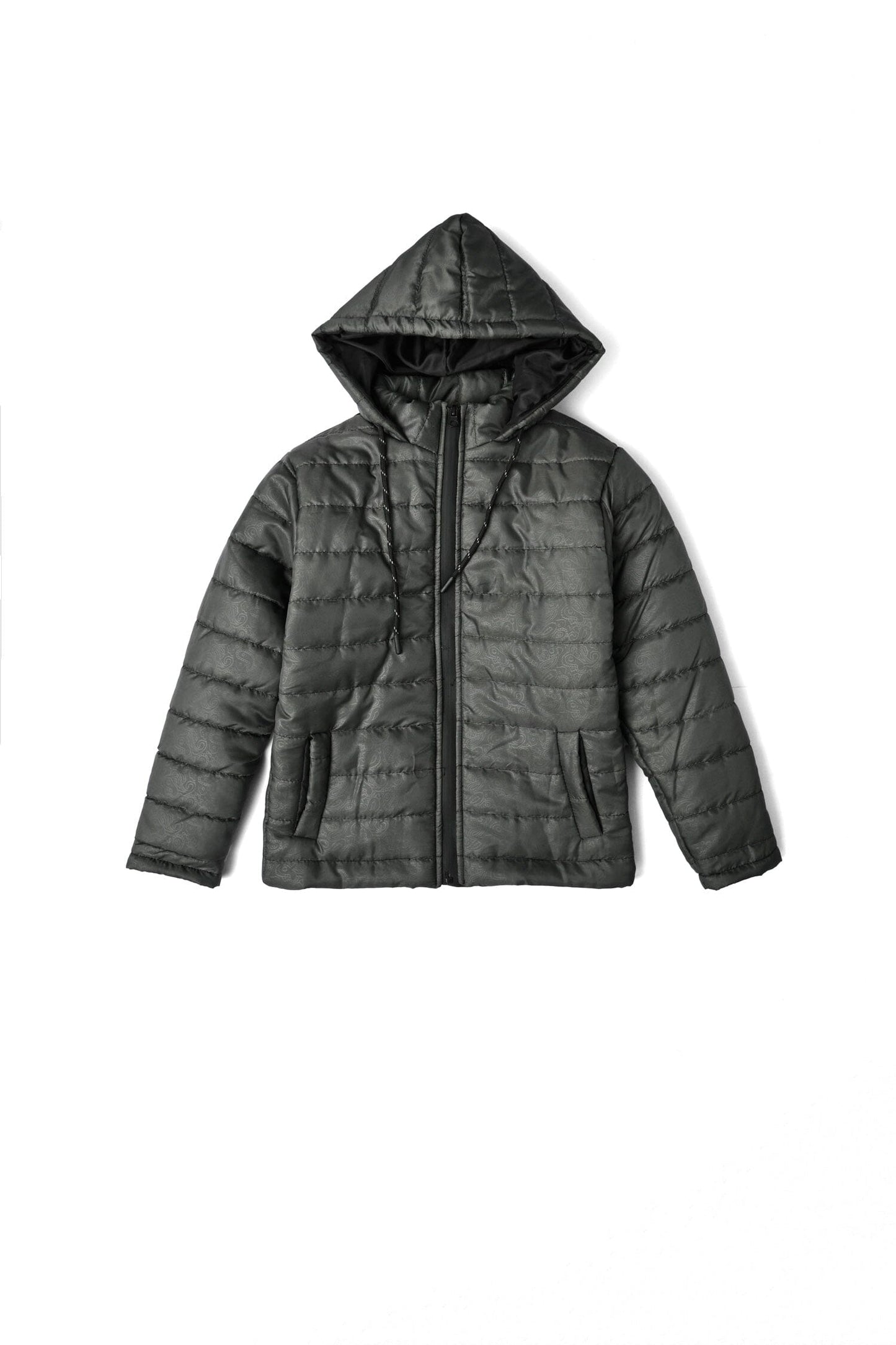 Cut Label Boy's Paisley Pattern Hooded Puffer Jacket